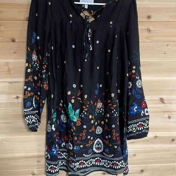 Hayden Nwt Black Floral Long - Picture 1 of 3